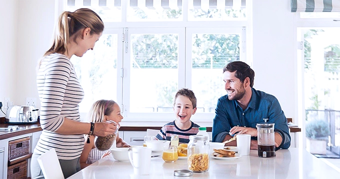 Family eating Breakfast | Trainest