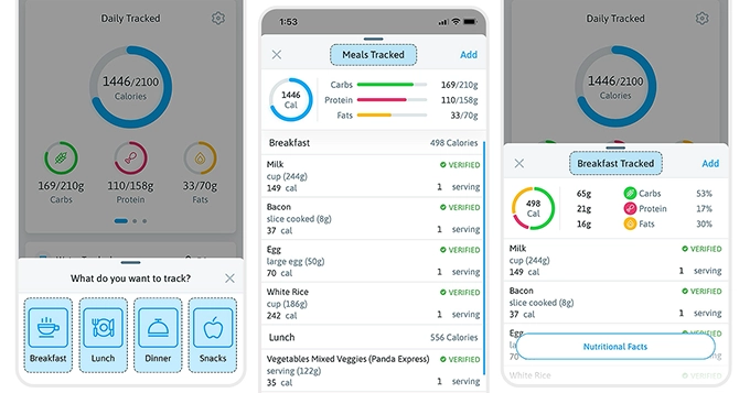 Trainest App | Meal Tracking 