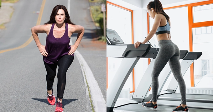 Women walking outdoors and on a treadmill | Trainest