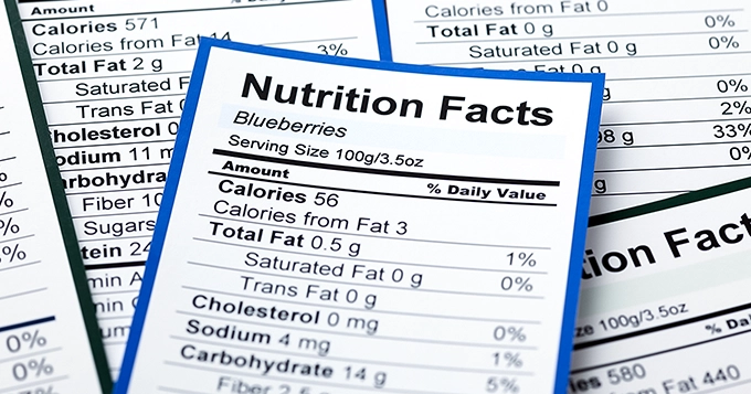 A close-up of nutrition facts labels | Trainest 