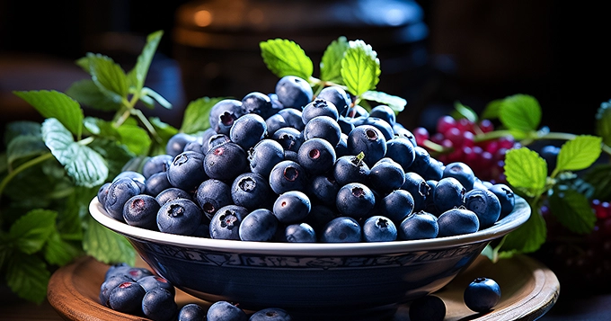 A bowl of fresh blueberries | Trainest 