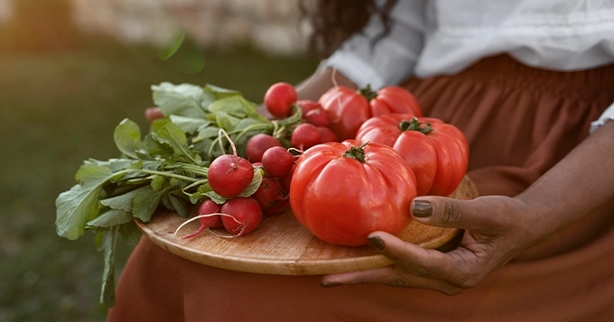 A plate of fresh tomatoes | Trainest 