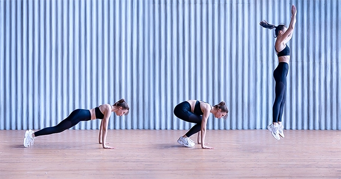 A woman doing burpees | Trainest 