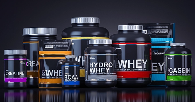 An array of powdered sports supplements | Trainest 