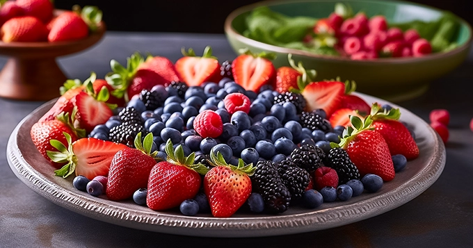 A plate of different kinds of berries | Trainest 