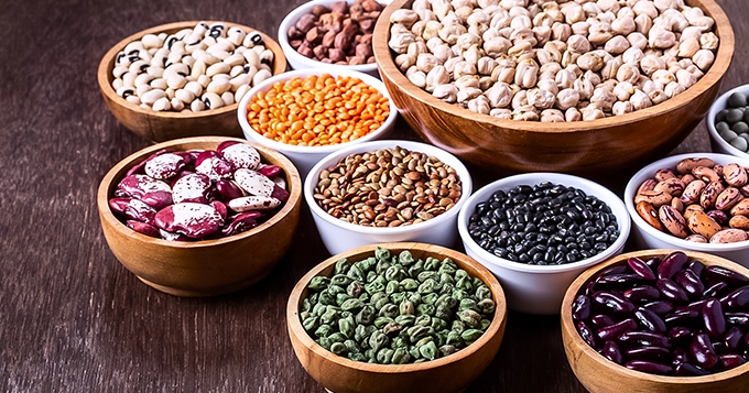 Bowls of different varieties of legumes | Trainest 