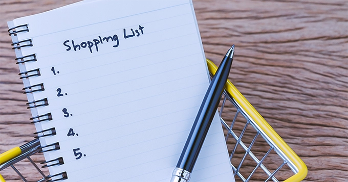 A grocery shopping list | Trainest 