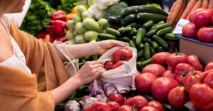 A lady shopping for vegetables | Trainest
