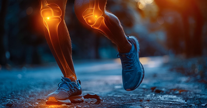 A close-up of someone's legs while trail-running | Trainest
