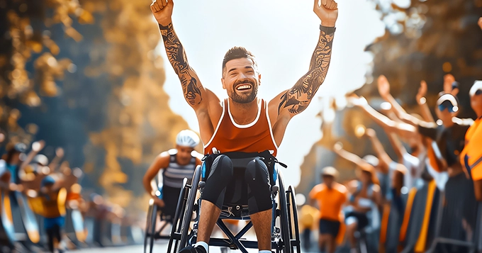 A person in a wheelchair winning a race | Trainest