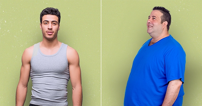 A side-by-side image of two people with different body types | Trainest